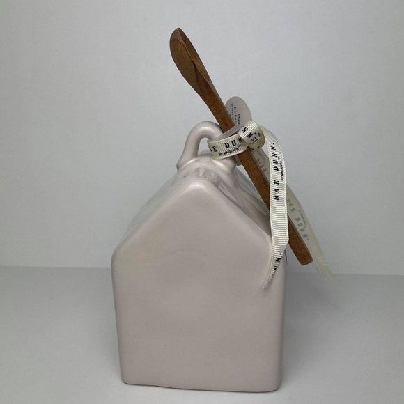 Rae Dunn Ceramic Salt Pig with Wooden Spoon - Picture 3 of 5